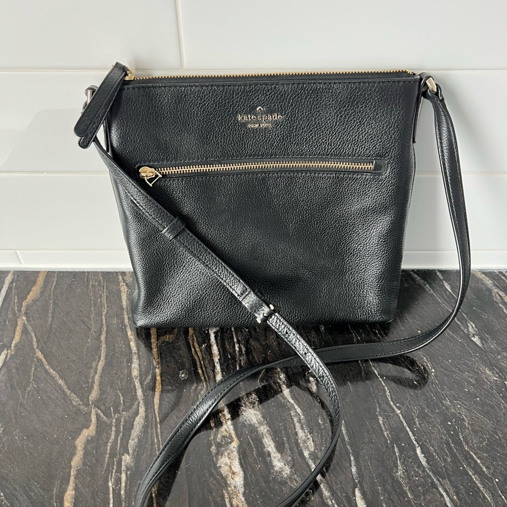 Kate Spade Black Crossbody Bag with Gold Hardware